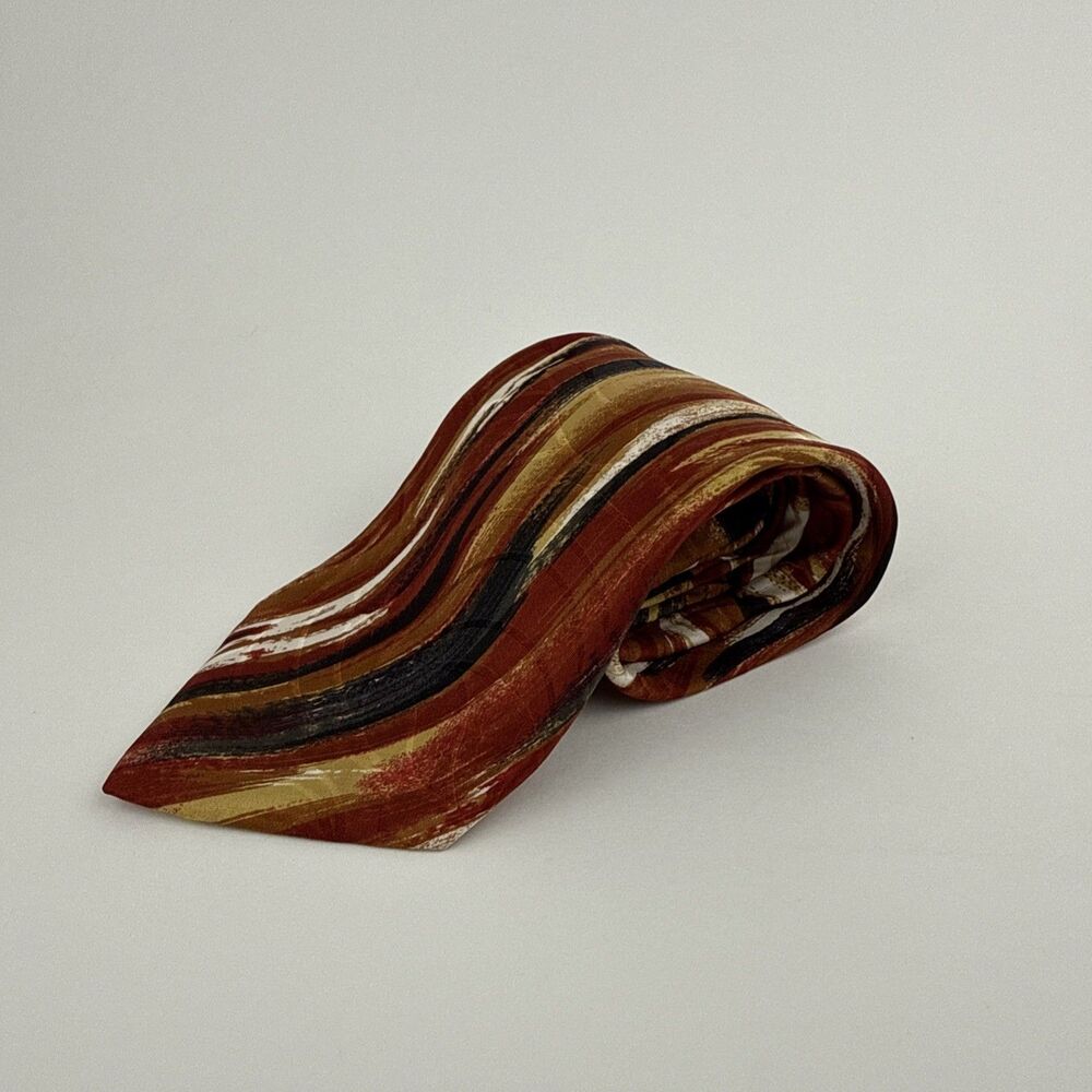 Jacobsons Mens Vintage Neck Tie All Silk Made In America Abstract Brushstroke